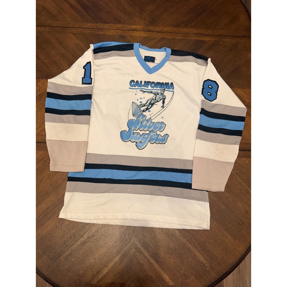 Alpha Sportswear California Silver Surfers Mesh Jersey Sanchez 18 White XL